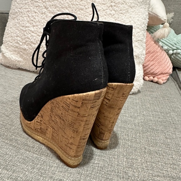 Navy boots platform heels size 6 - Picture 4 of 5